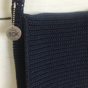The Sak Navy Crochet Shoulder Bag